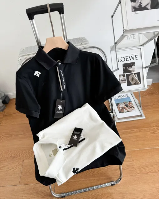 Premium Descente Kurzarm Schwarz Casual Kollektion