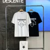 Luxury Descente Kurzarm Schwarz Baumwolle Print Luxus