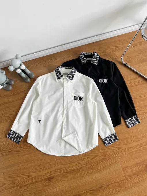 Luxus Dior Langarm Sky Silk Logo Luxus