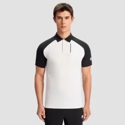 Hochwertiges Descente Kurzarm-Shirt aus weißer Baumwolle im eleganten Stil