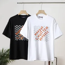 Hochwertige Louis Vuitton Kurzarm Schwarz Monogramm Luxus