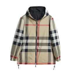 Premium Burberry Mäntel Schwarz Kariert Luxus