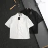 Premium Louis Vuitton Kurzarm Weiß Baumwolle Bestickt Luxus
