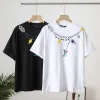 Hochwertiger Louis Vuitton Kurzarm Schwarz Baumwolle Gewaschen Luxus