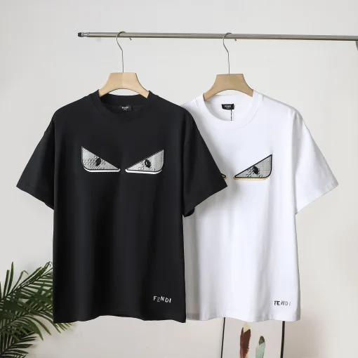 Premium Qualität Fendi Kurzarm Schwarz Solid Kollektion