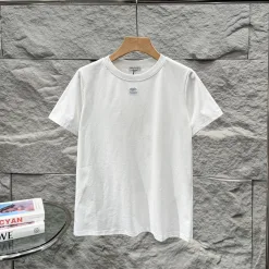 Luxus-Logo-Kollektion aus weißer Baumwolle mit kurzen Ärmeln von Chanel