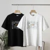 Premium Qualität Dior Kurzarm Gold Baumwolle Bestickt Luxus
