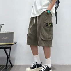Hochwertige Stone Island Shorts Schwarz Retro Luxus
