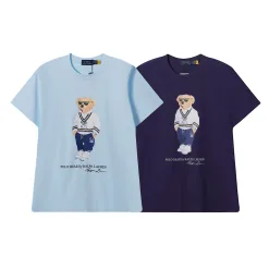 Hochwertige Ralph Lauren Kurzarm Blau Baumwolle Casual Luxury