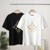 Hochwertige Louis Vuitton Kurzarm Schwarz Baumwolle Monogramm Luxus