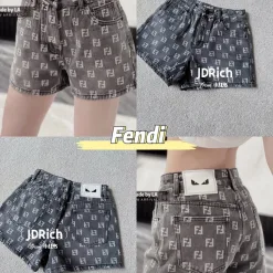Hochwertige Fendi-Shorts-Kollektion mit Denim-Print
