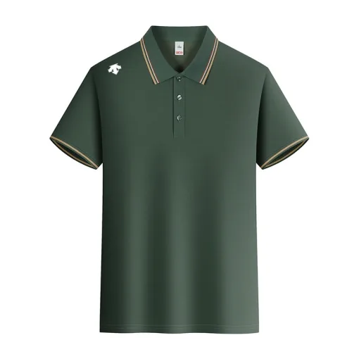 Bestseller Descente Kurzarmhemd aus weißer Seide im Casual-Stil