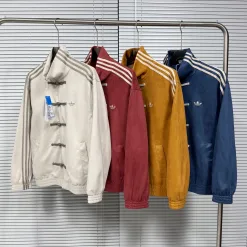 Luxus Adidas Mäntel Weiß Wildleder Logo Luxus
