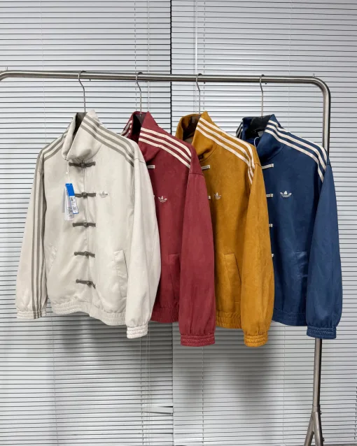 Luxus Adidas Mäntel Weiß Wildleder Logo Luxus