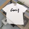 Premium Gucci Kurzarmhemd aus schwarzer Baumwolle im Logo-Stil