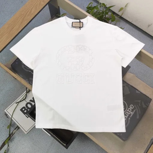 Premium Qualität Gucci Kurzarm Schwarz Baumwolle Monogramm Luxus