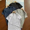 Luxus Ralph Lauren Kurzarm-Logo-Kollektion aus schwarzer Baumwolle