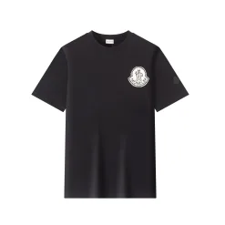 Bestseller Moncler Kurzarm-Logo-Kollektion aus schwarzer Baumwolle