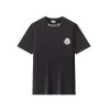 Premium Moncler Kurzarm Schwarz Baumwolle Bestickte Kollektion