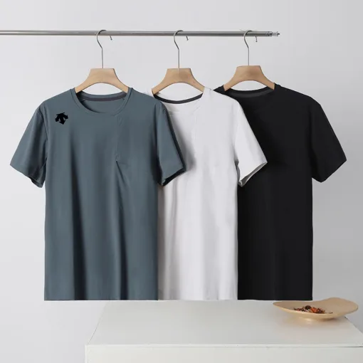 Hochwertige Descente Kurzarm-Kollektion aus weißem Nylon