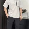 Hochwertige Descente Kurzarm Grau Polyester Casual Style