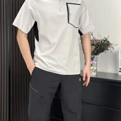 Hochwertige Descente Kurzarm Grau Polyester Casual Style