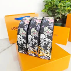 Luxus Louis Vuitton Gürtel Schwarz Klassischer Stil