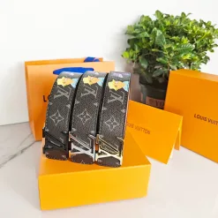 Hochwertiger Louis Vuitton Gürtel in Schwarz im klassischen Stil