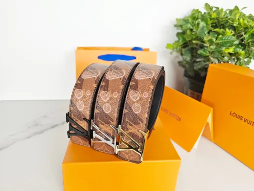 Luxus Louis Vuitton Gürtel Braun Klassischer Stil