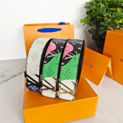 Premium Louis Vuitton Gürtel Grün Klassisch Luxus