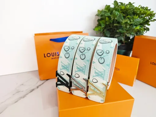 Luxus Louis Vuitton Gürtel Blau Classic Kollektion