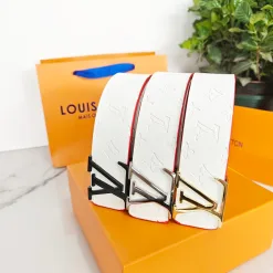 Premium Qualität Louis Vuitton Gürtel Weiß Klassischer Luxus