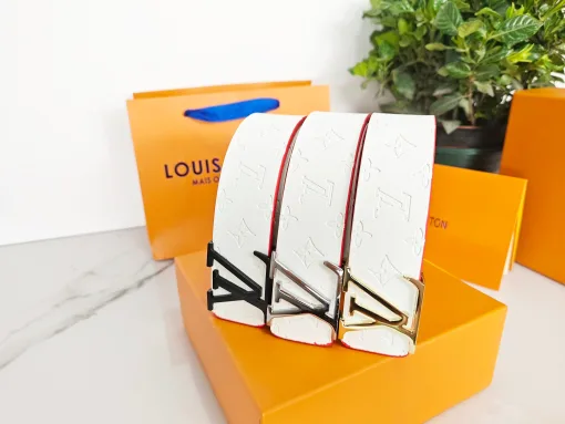Premium Qualität Louis Vuitton Gürtel Weiß Klassischer Luxus