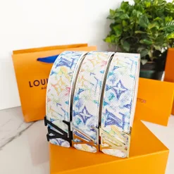 Luxus Louis Vuitton Gürtel Weiß Classic Kollektion