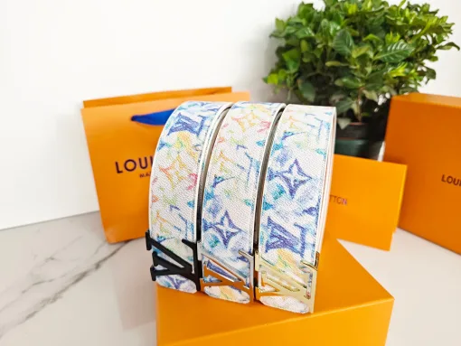 Luxus Louis Vuitton Gürtel Weiß Classic Kollektion