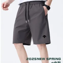 Premium Descente Shorts Grau Seide Solid Luxury