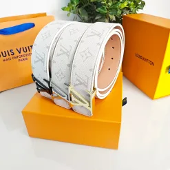 Luxus Louis Vuitton Gürtel Weiß Klassischer Stil