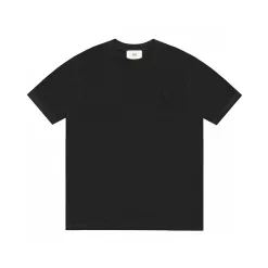 Luxury Ami Kurzarm Schwarz Baumwolle Logo Luxus
