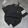 Premium Ralph Lauren Kurzarmhemden Schwarz Baumwolle Bestickt Luxus