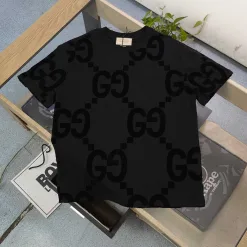 Luxuriöse Gucci Kurzarm-Logo-Kollektion aus schwarzer Baumwolle