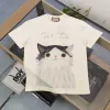 Hochwertiger Gucci-Kurzarmpullover aus Baumwolle im Logo-Stil