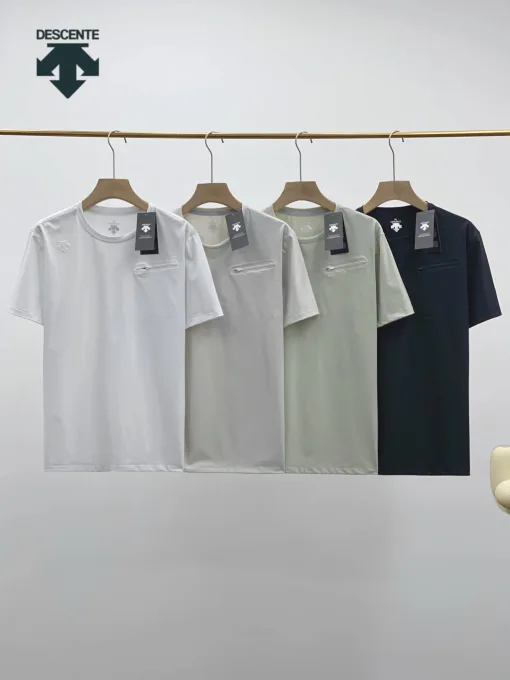 Premium Descente Kurzarm Weiß Nylon Atmungsaktiv Stil