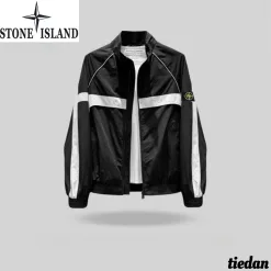Premium Stone Island Mäntel im Patchwork-Stil in Weiß