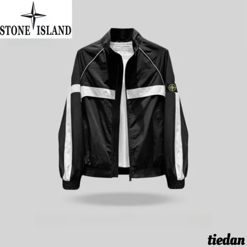 Premium Stone Island Mäntel im Patchwork-Stil in Weiß