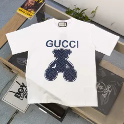 Premium Gucci Kurzarm Schwarz Baumwolle Logo Luxus