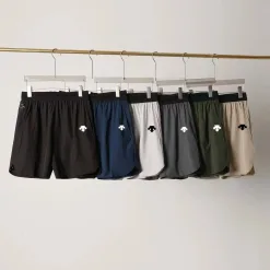 Premium Descente Shorts Schwarzer Strick Lässiger Stil