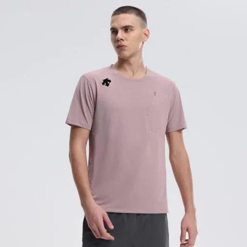 Premium Descente Kurzarm Schwarz Seide Atmungsaktiv Luxus