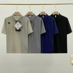 Premium Descente Kurzarm-T-Shirts Schwarz Casual Kollektion