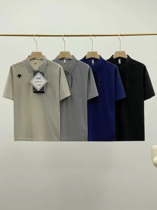 Premium Descente Kurzarm-T-Shirts Schwarz Casual Kollektion