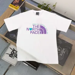 Luxus The North Face Kurzarm Schwarz Baumwolle Logo Stil